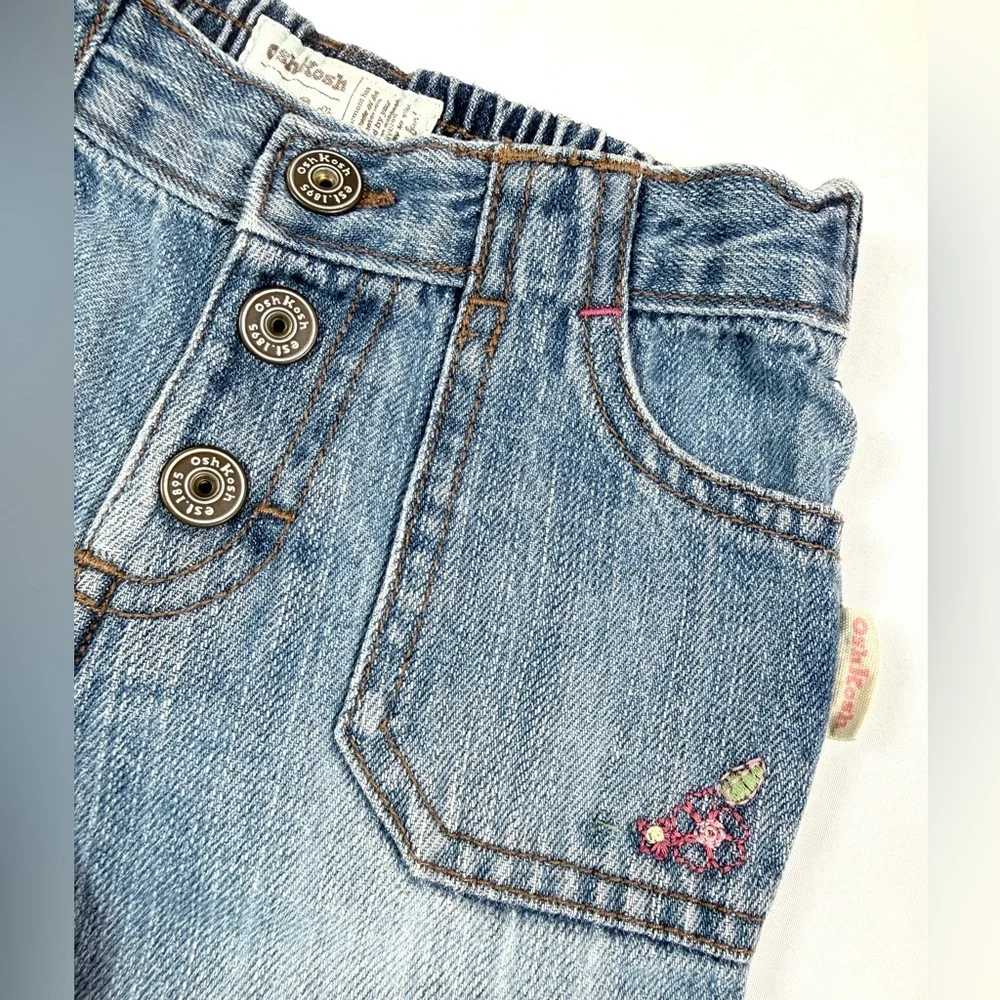 VINTAGE OSHKOSH BGOSH Toddler Girl Jeans Floral 18M Cottagecore‎ 90s Y2K Classic